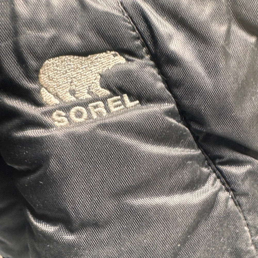 Sorel Black Nylon Insulated Snow Boots Waterproof‎ Rubber Shell Size 7Toggle